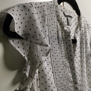 H&M Flutter sleeve polka dot blouse